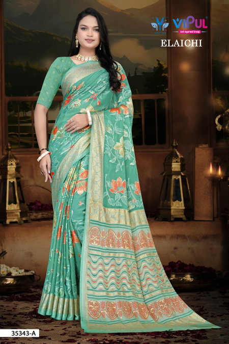 Elaichi 35343 A To D By Vipul Brasso Daily Wear Saree Wholesale Shop In Surat